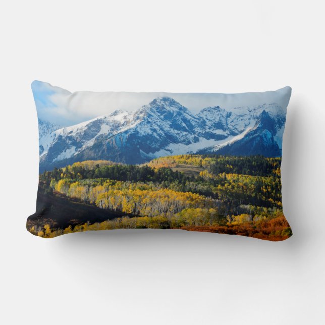 Snowy Mountain & Trees Lumbar Cushion (Front)