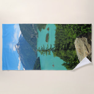 Snowy Mountain Turquoise Lake in Washington Beach Towel