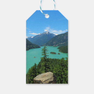 Snowy Mountain Turquoise Lake in Washington Gift Tags