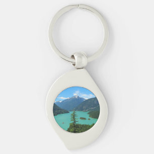 Snowy Mountain Turquoise Lake in Washington Key Ring