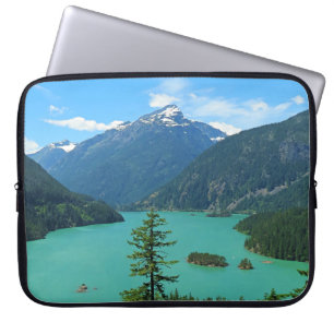 Snowy Mountain Turquoise Lake in Washington Laptop Sleeve
