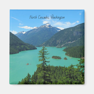 Snowy Mountain Turquoise Lake in Washington Magnet