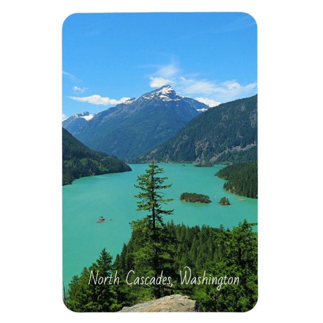 Snowy Mountain Turquoise Lake in Washington Magnet (Vertical)