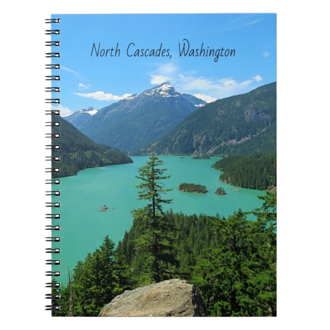 Snowy Mountain Turquoise Lake in Washington Notebook (Front)