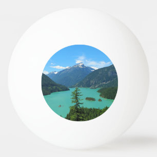 Snowy Mountain Turquoise Lake in Washington Ping Pong Ball