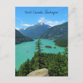 Snowy Mountain Turquoise Lake in Washington Postcard