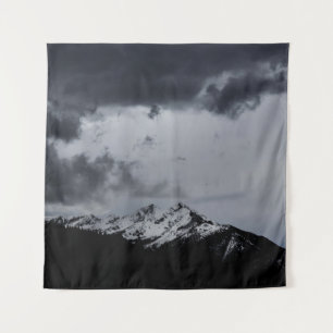 SNOWY MOUNTAIN UNDER DRAMATIC CLOUDS TAPESTRY