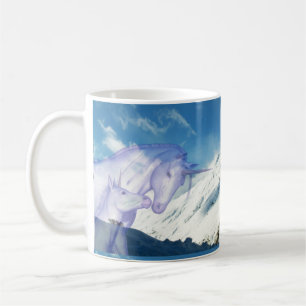 Snowy Mountain Unicorn Twin View Coffee Mug