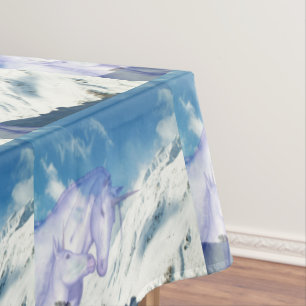 Snowy Mountain Unicorn Winter Haven Tablecloth