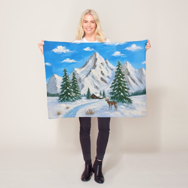 Snowy Mountain Valley Blanket (In Situ)