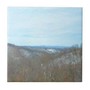 Snowy Mountain West Virginia Overlook Ceramic Tile