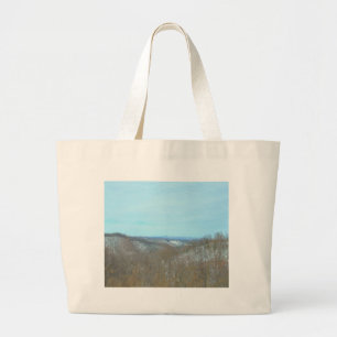 Snowy Mountain West Virginia Overlook Large Tote Bag