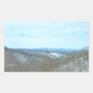 Snowy Mountain West Virginia Overlook Rectangular Sticker