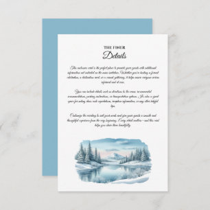 Snowy Mountain Winter Lake Wedding Enclosure Card