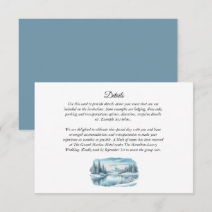 Snowy Mountain Winter Lake Wedding Enclosure Card