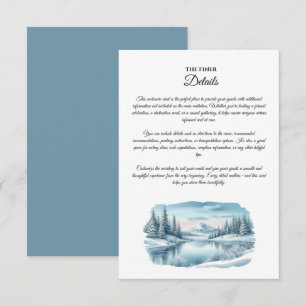 Snowy Mountain Winter Lake Wedding Enclosure Card