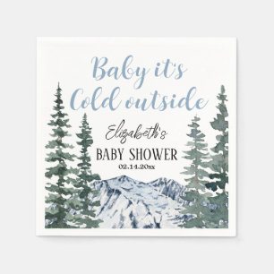 Snowy Mountains Baby It's Cold Outside Napkin