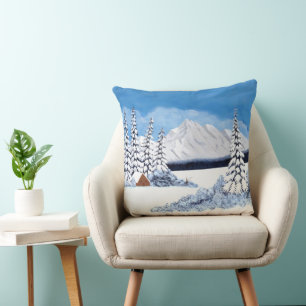 Snowy Mountains Cotton Cushion