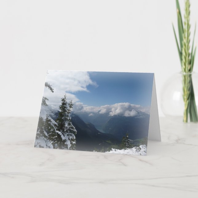 Snowy Mountains Holiday Card (Front)