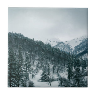 Snowy mountains in Georgia Ceramic Tile