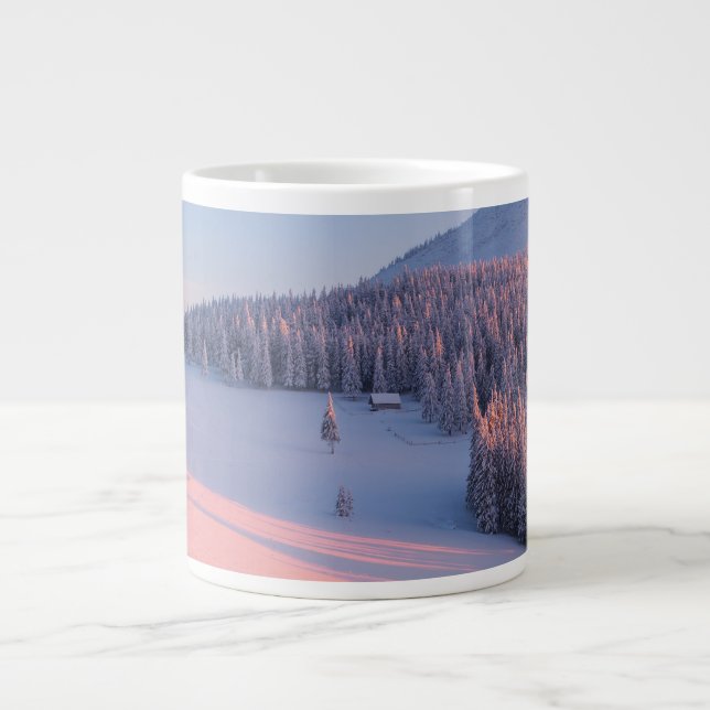 Snowy Mountains Large Coffee Mug (Front)