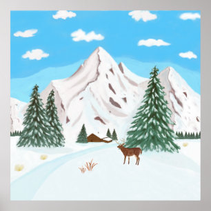 Snowy Mountains Poster