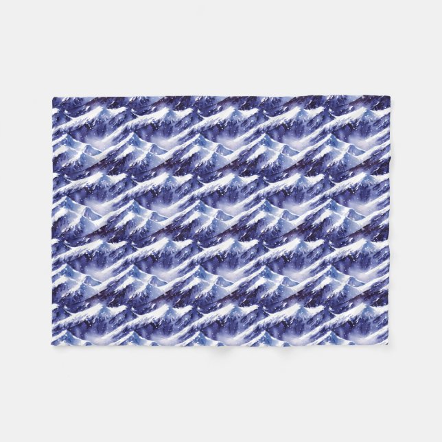 Snowy Mountains Winter  Fleece Blanket (Front (Horizontal))