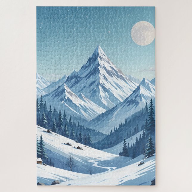 Snowy Mountains Winter Jigsaw Puzzle (Vertical)