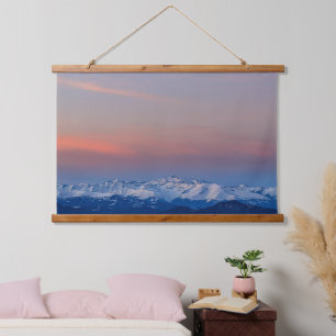 Snowy mountains with magical sky hanging tapestry