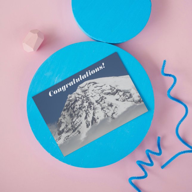 Snowy Mountaintop Photo Congratulations Card (In Situ)