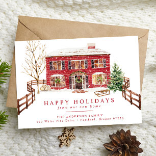 Snowy New Home for the Holidays Holiday Moving Announcement