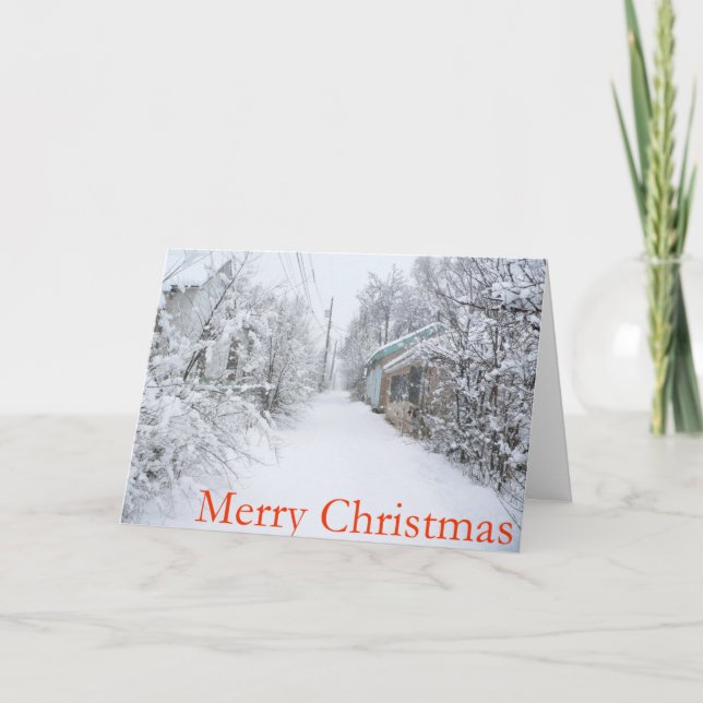 Snowy New Mexico Christmas Holiday Card (Front)