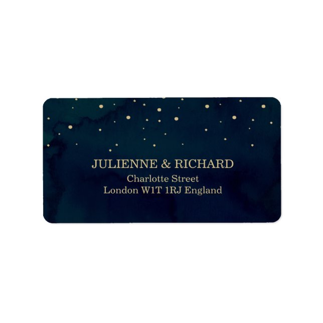 Snowy Night Elegant Winter Wedding Address Labels (Front)
