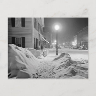 Snowy Night in Vermont, 1940 Postcard
