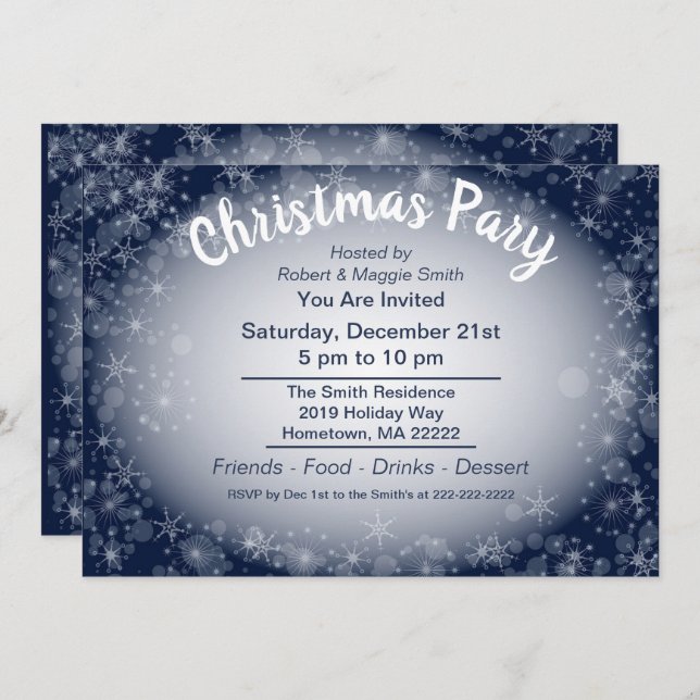 Snowy Night Invitation (Front/Back)