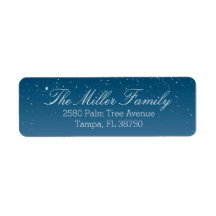 Snowy Night Return Address Label