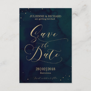 Snowy Night Winter Wedding Confetti Save the Date Invitation