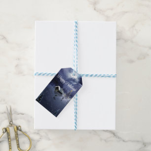 Snowy Night with House Covered in Snow Gift Tags