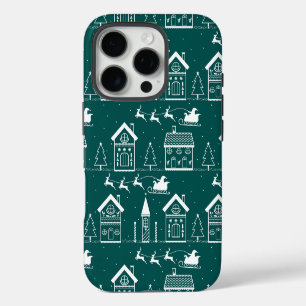 Snowy Nordic Christmas Village iPhone 16 Pro Case