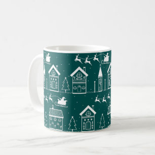 Snowy Nordic Christmas Village Coffee Mug