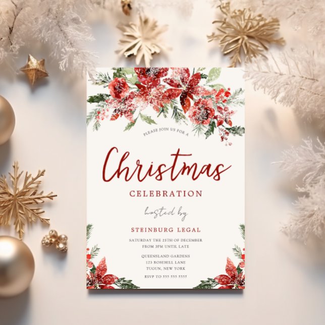 Snowy Office Corporate Christmas Party Celebration Invitation (Creator Uploaded)