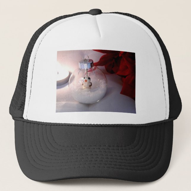 Snowy Ornament Trucker Hat (Front)