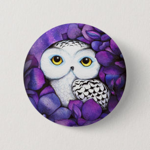 Snowy Owl 6 Cm Round Badge