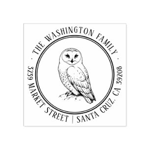 Snowy Owl Address Stamp