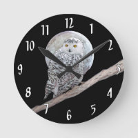 Snowy Owl and Moon Painting - Original Bird Art
