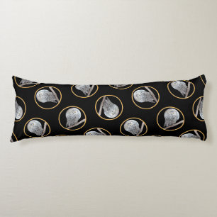 Snowy Owl and Moon Painting Original Wild Bird Art Body Cushion