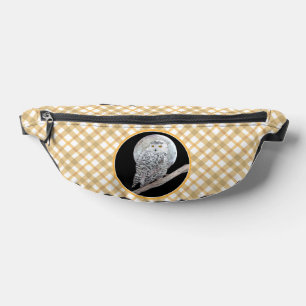 Snowy Owl and Moon Painting Original Wild Bird Art Bum Bags