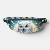Snowy Owl And Moon With Sparkle,