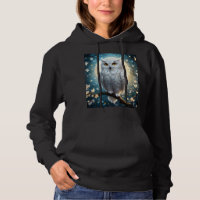 Snowy Owl And Moon With Sparkle,