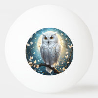 Snowy Owl And Moon With Sparkle,